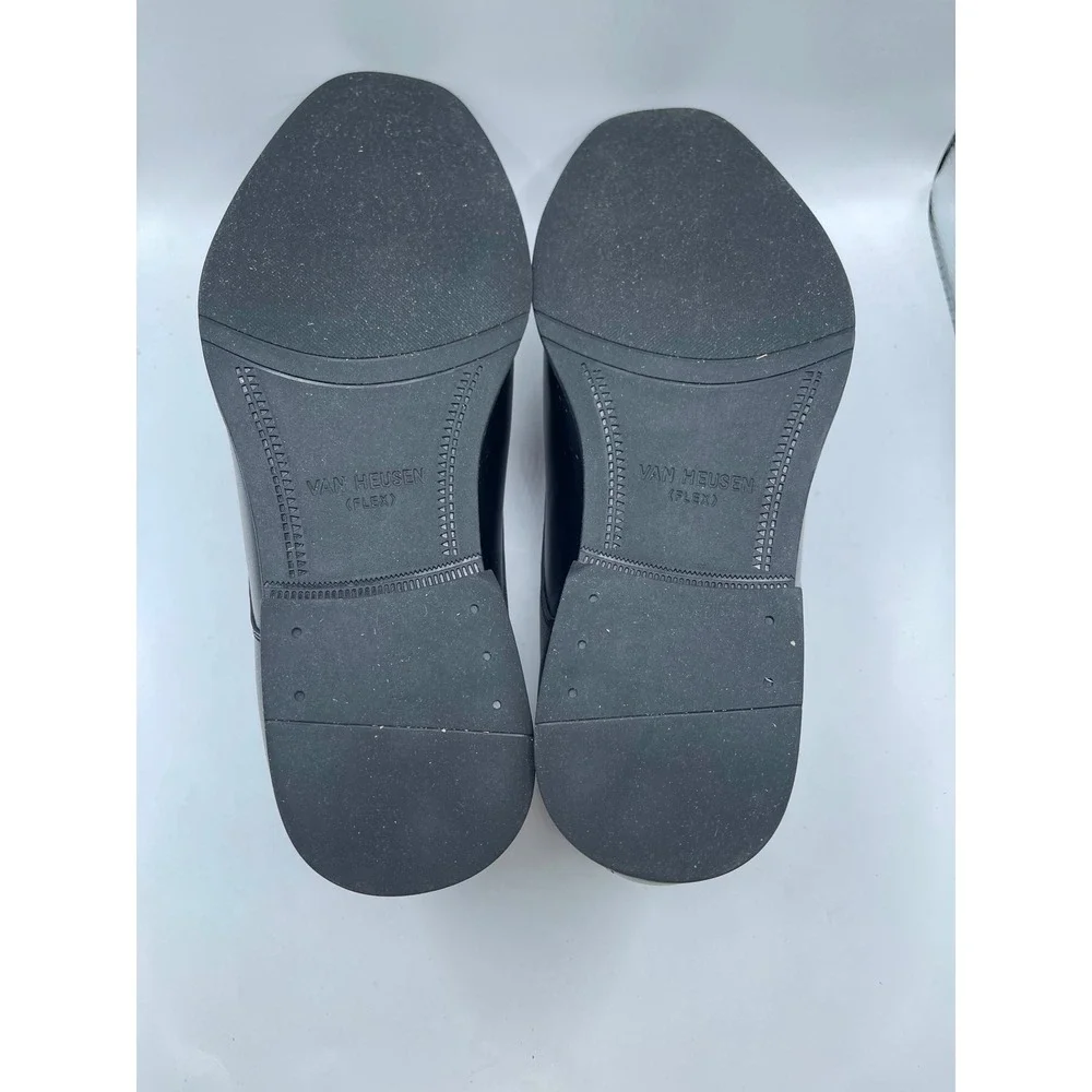 Van Heusen Flex Turk Mens Black Cap Toe Oxford Dress Shoes Size 8 Memory Foam